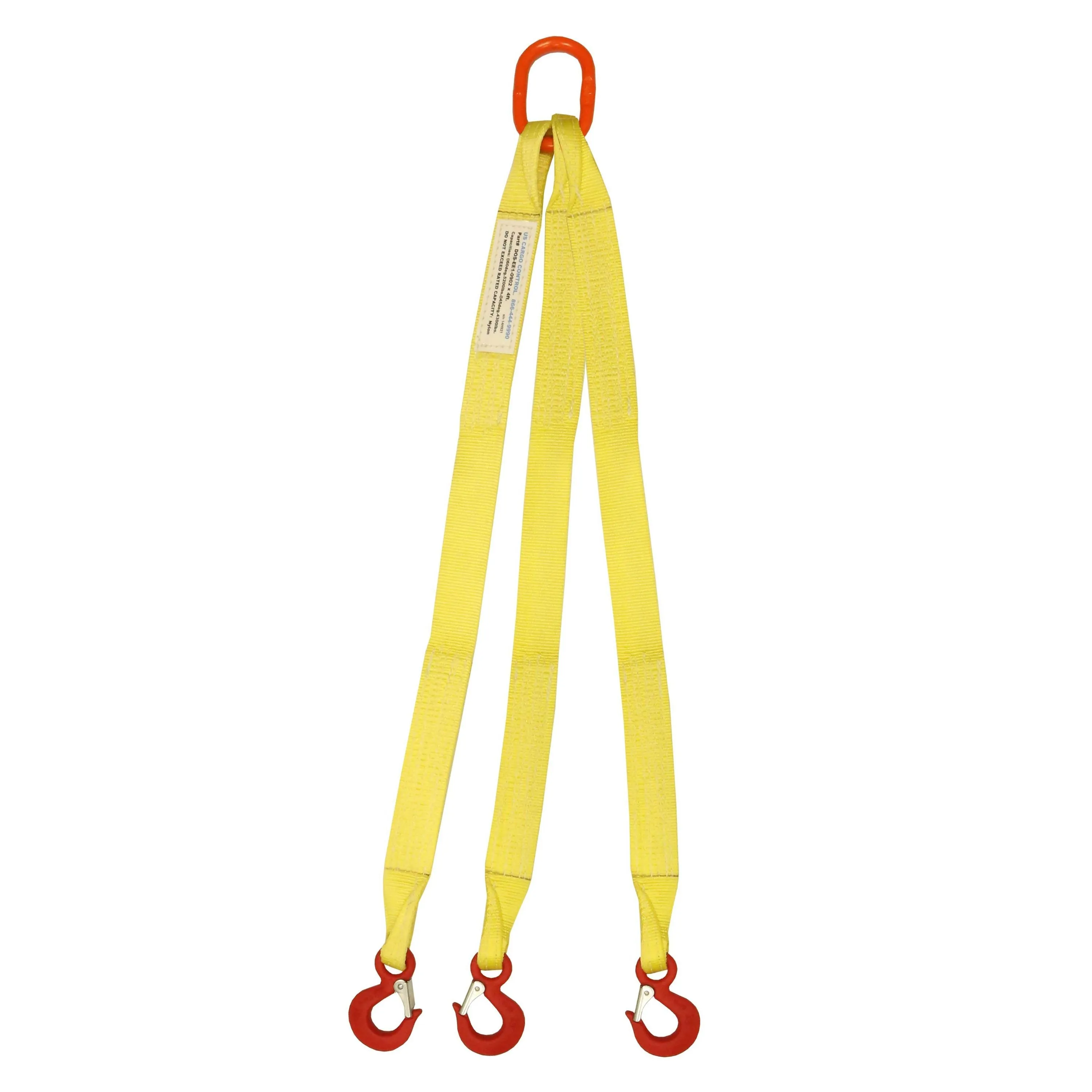 1"x7' (2 ply) Triple Leg Nylon Sling w/ Master Link & Sling Hook