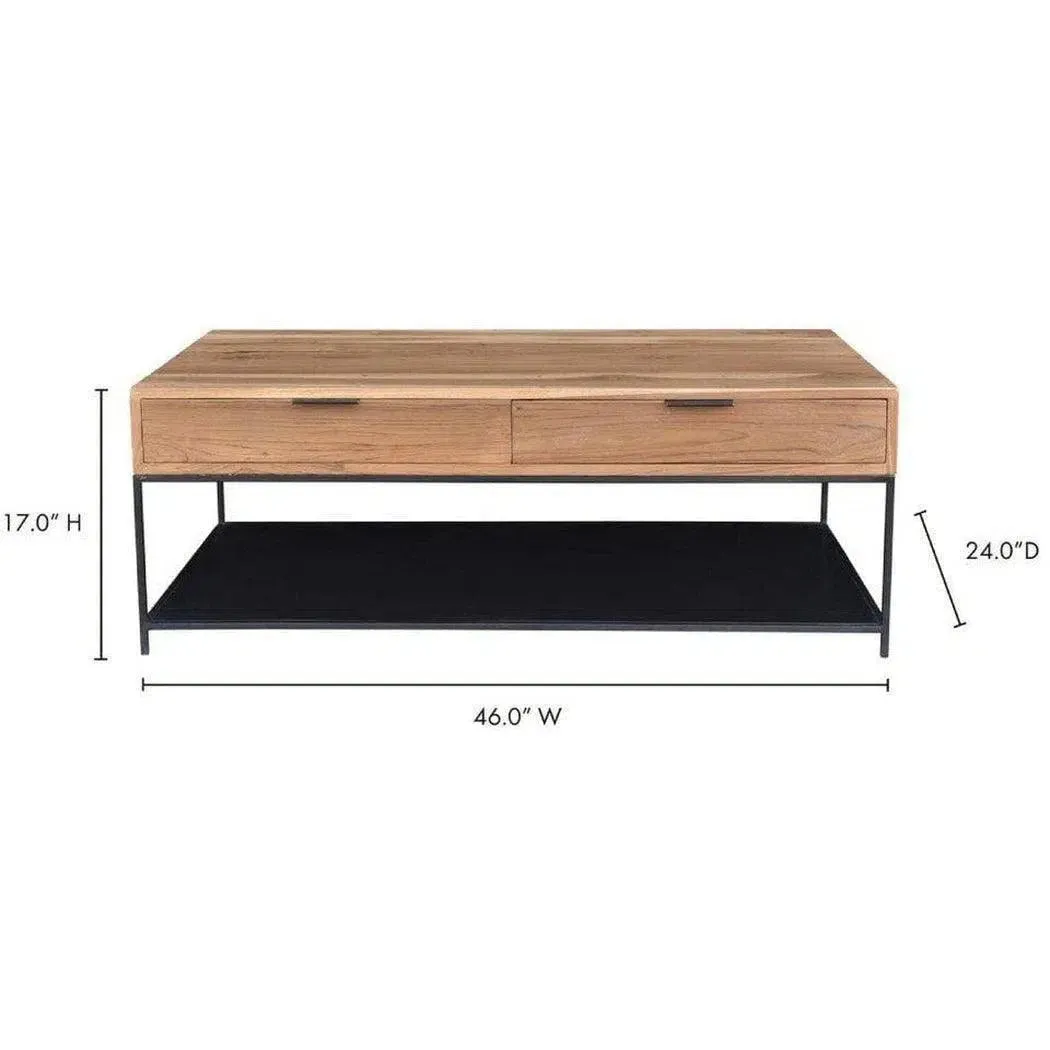 46 Inch Coffee Table Natural Contemporary