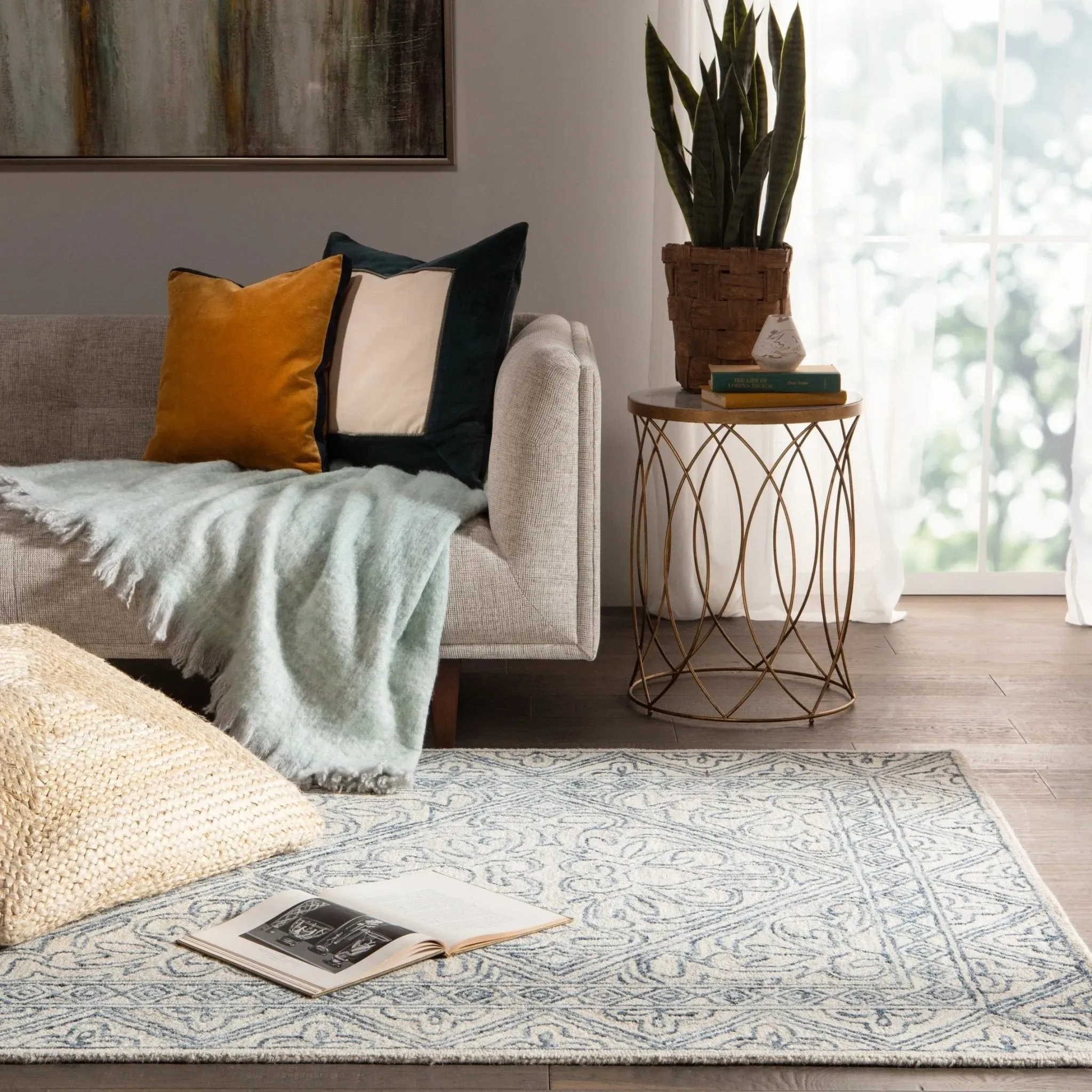 Almira Alr01 Carmen Blue/Light Grey Rug