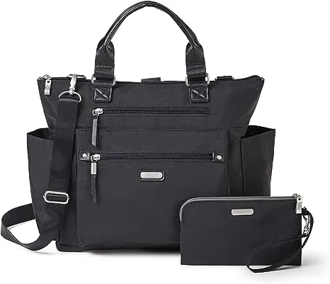 Baggallini Women's 3-in-1 Convertible Backpack with RFID Phone Strap, Black