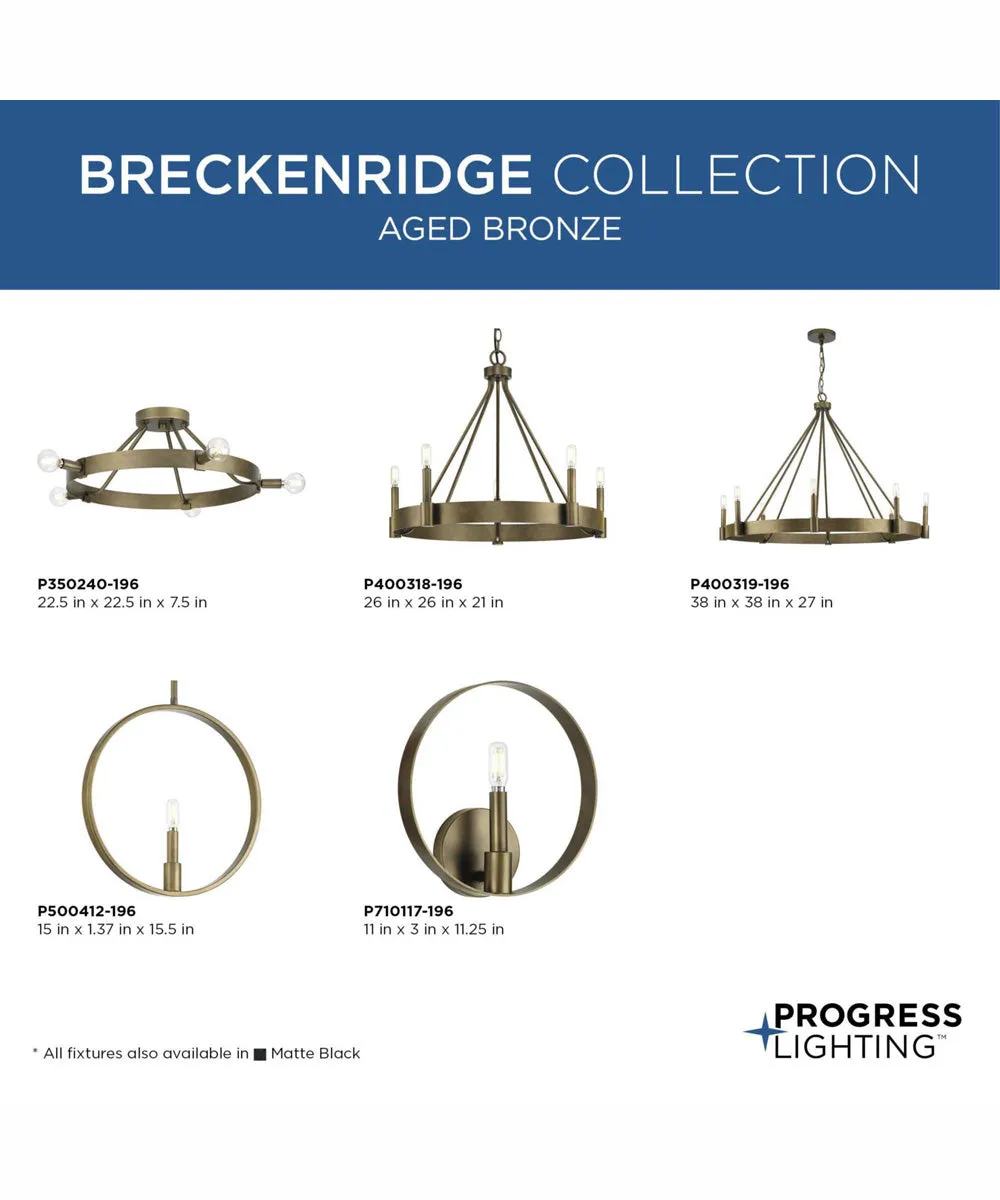 Breckenridge 1-Light Rustic Farmhouse Wall Bracket with Aged Bronze