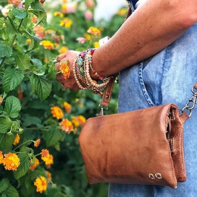 Cadence Tan Rustic Convertible Clutch