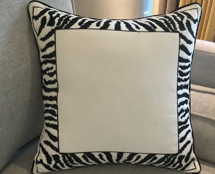 Chenille Zebra Pillow Cover, Decorative Throw Pillow, Modern Sofa Pillows, Decorative Pillows for Car