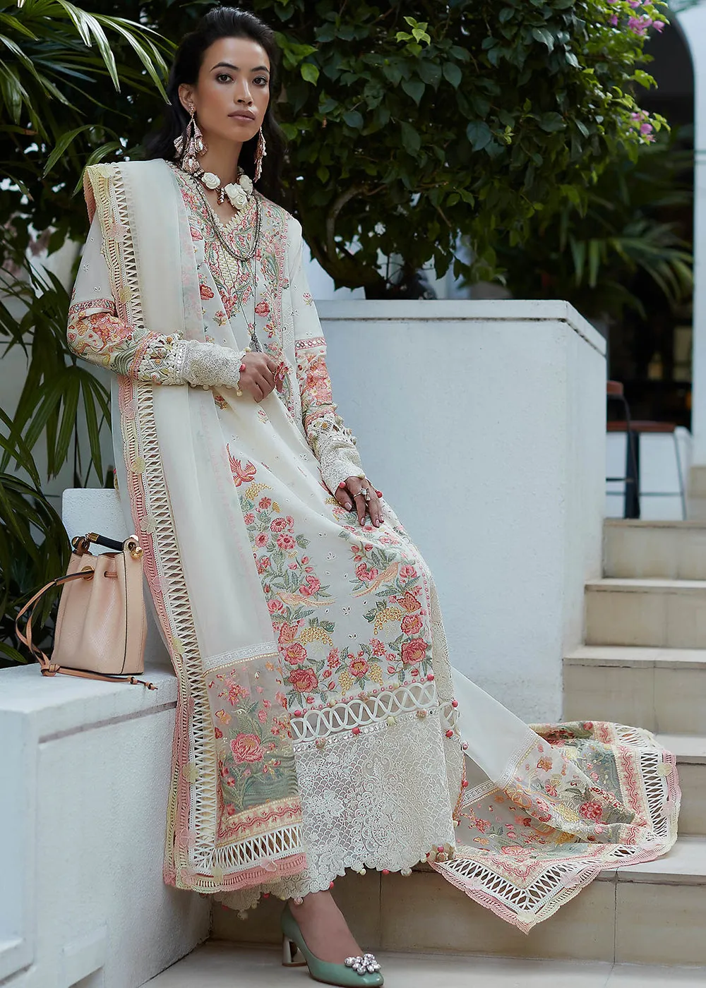 Cream Lawn Suit - Elan - Luxury Lawn '23 - NYSA-EL23-02B