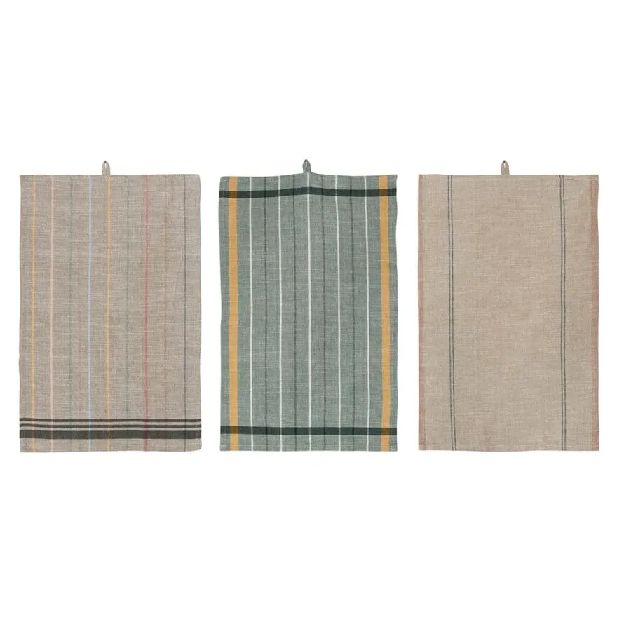 Creative Co-op Woven Cotton Tea Towel with Stripes
