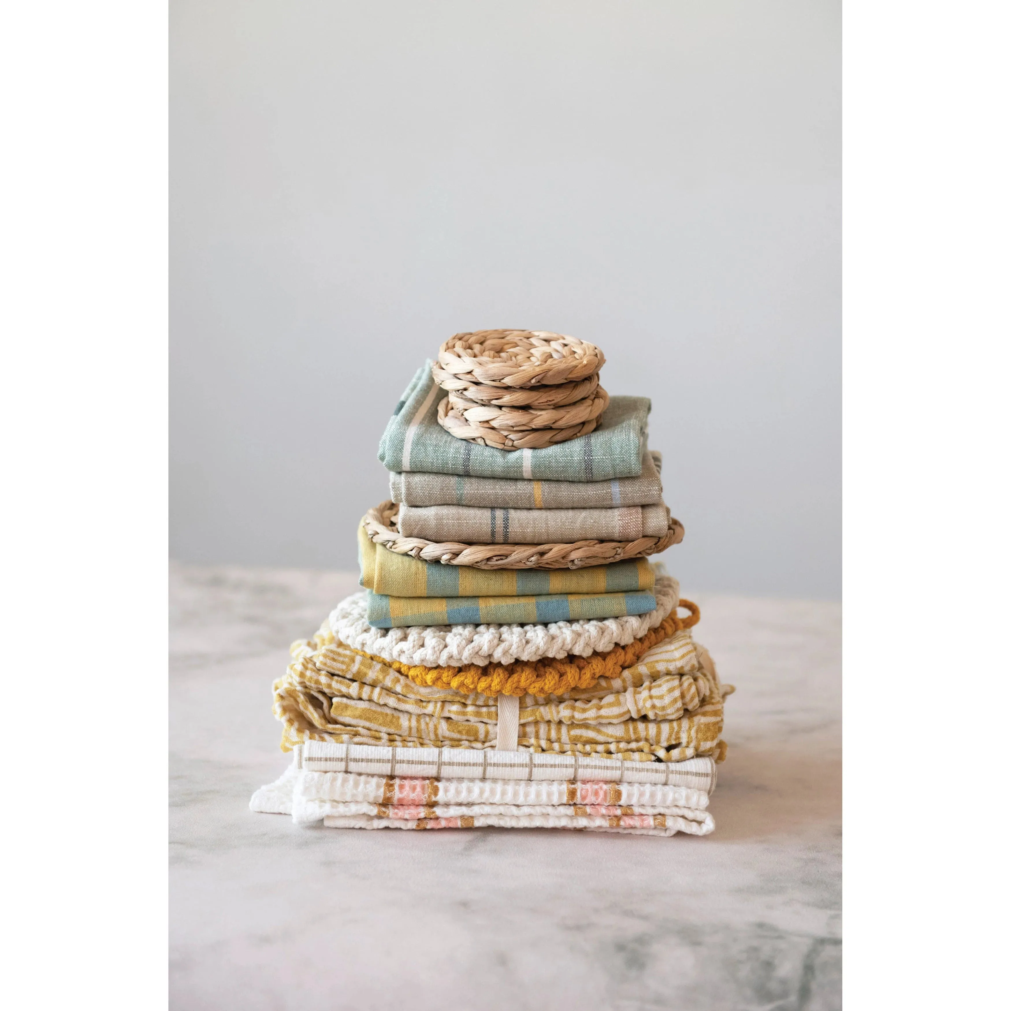 Creative Co-op Woven Cotton Tea Towel with Stripes