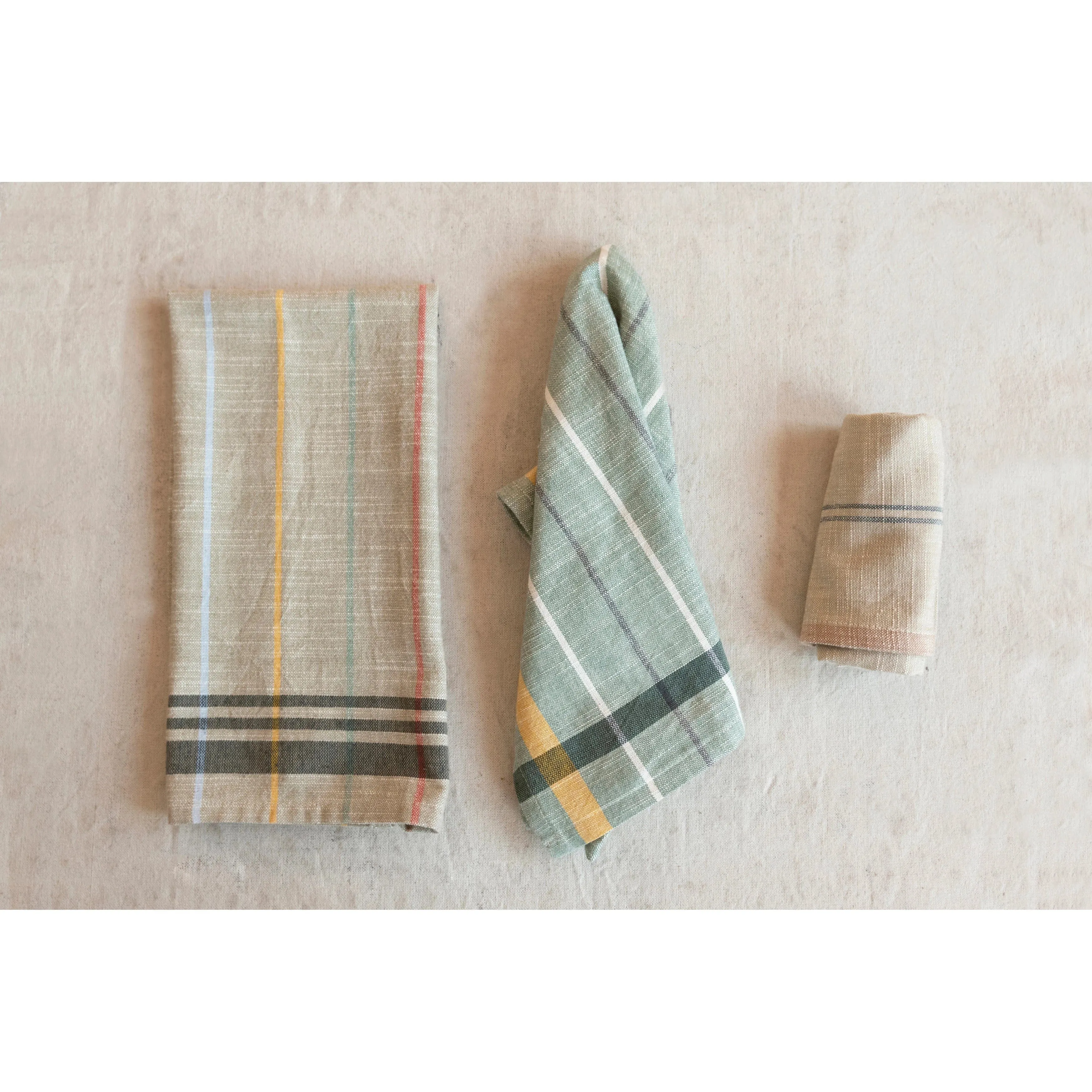 Creative Co-op Woven Cotton Tea Towel with Stripes