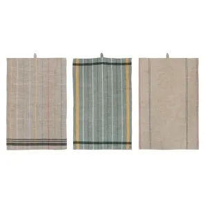 Creative Co-op Woven Cotton Tea Towel with Stripes