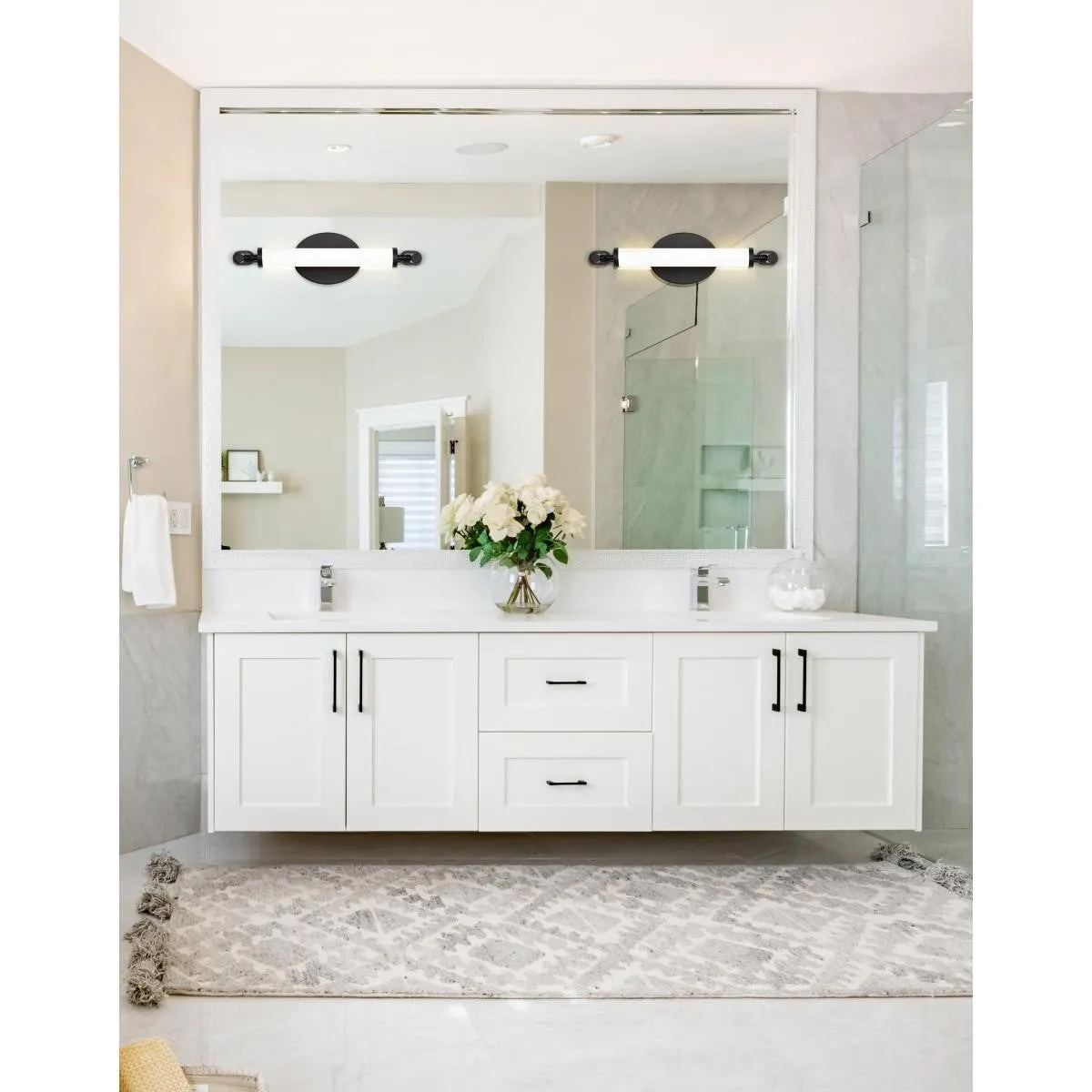 Edgeworth 16" LED Bathroom Vanity Light, Matte Black Finish