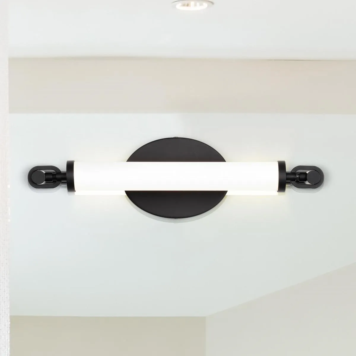 Edgeworth 16" LED Bathroom Vanity Light, Matte Black Finish