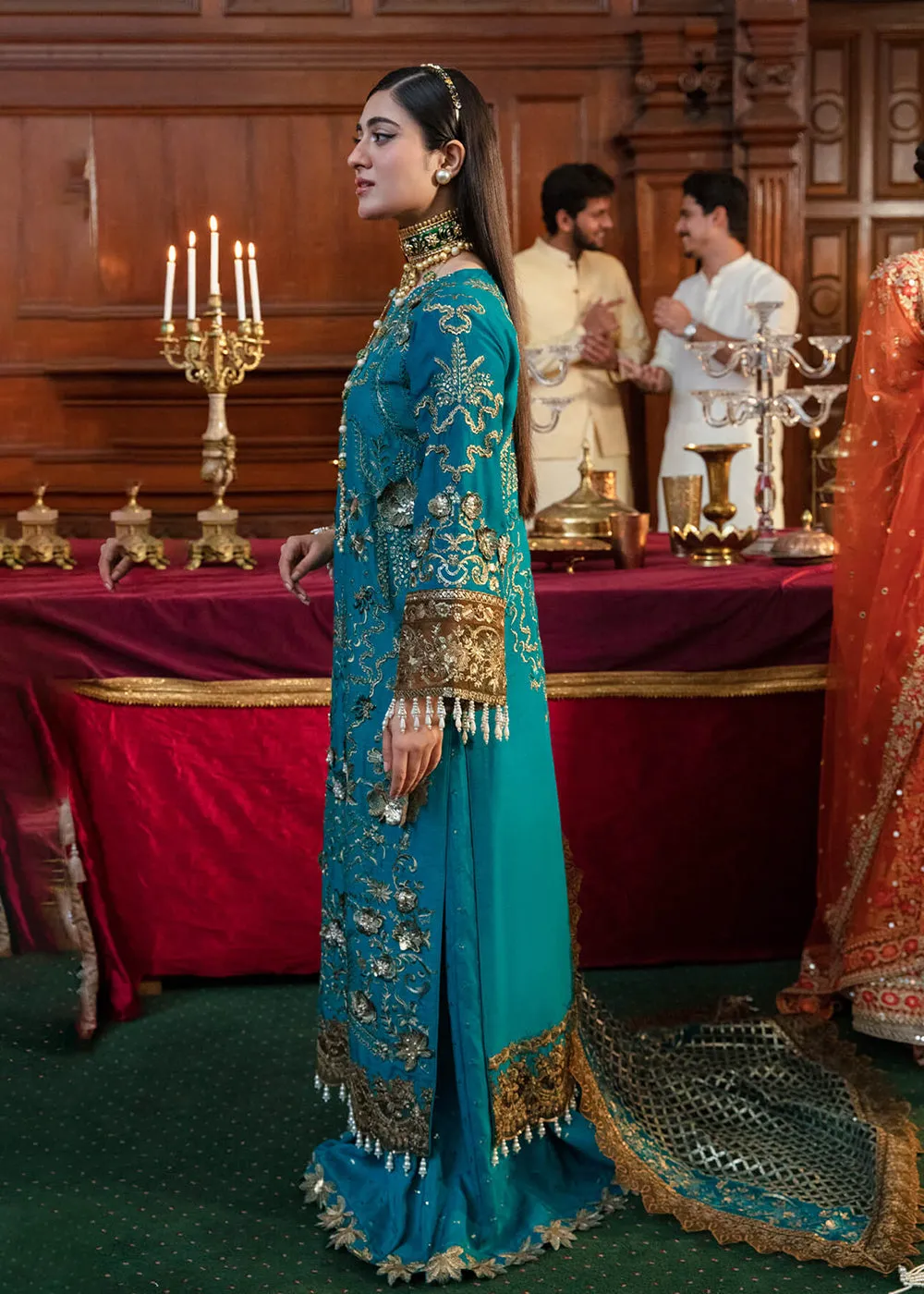 Firozi Blue Pakistani Sharara Suit | Imrozia Serene Mehram Brides '23 | SB-14 - NAJAT