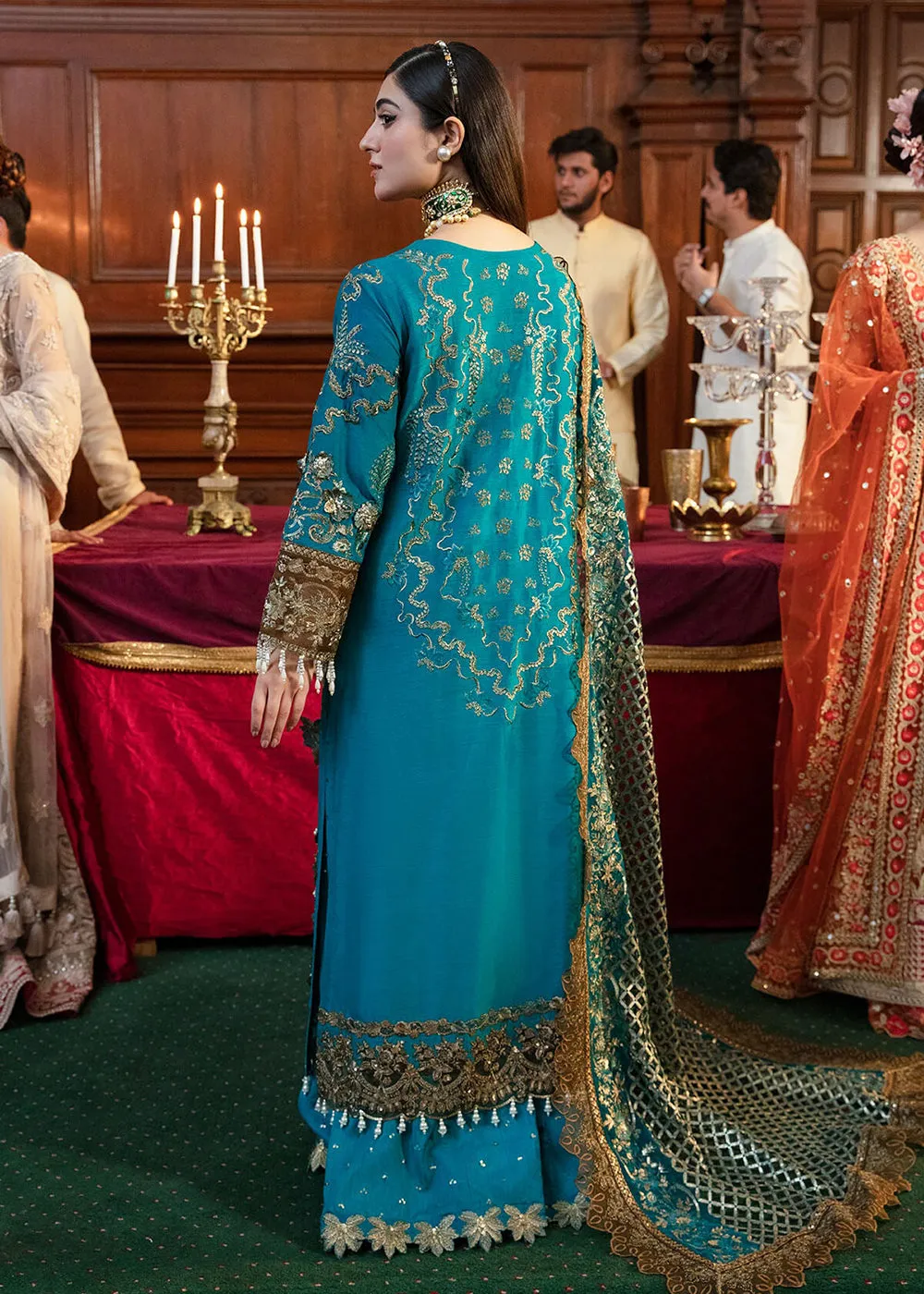 Firozi Blue Pakistani Sharara Suit | Imrozia Serene Mehram Brides '23 | SB-14 - NAJAT