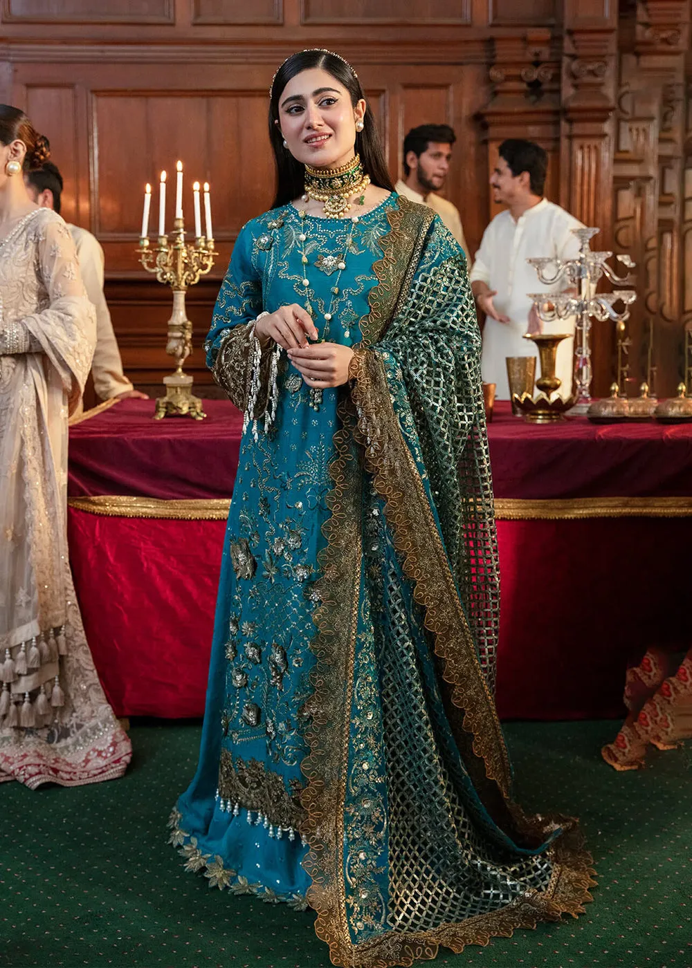 Firozi Blue Pakistani Sharara Suit | Imrozia Serene Mehram Brides '23 | SB-14 - NAJAT
