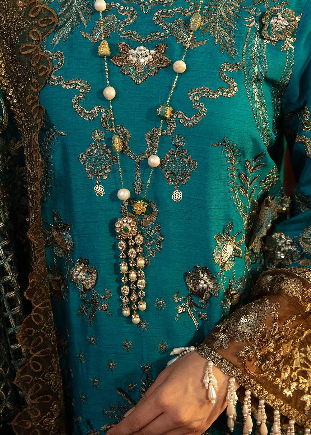 Firozi Blue Pakistani Sharara Suit | Imrozia Serene Mehram Brides '23 | SB-14 - NAJAT