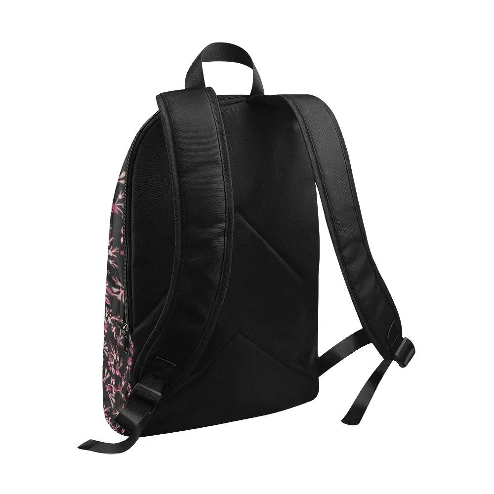 Floral Green Black Backpack for Adult