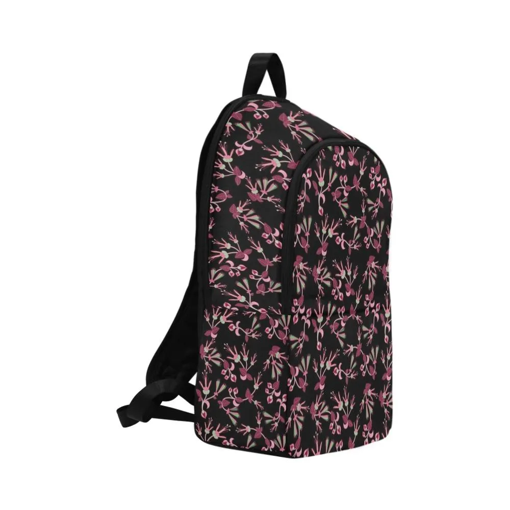 Floral Green Black Backpack for Adult