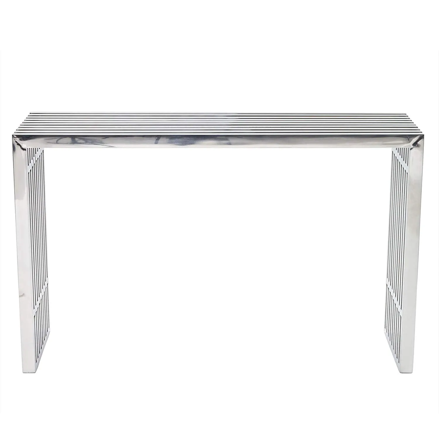 Gridiron Stainless Steel Coffee Table With Tempered Glass Top
