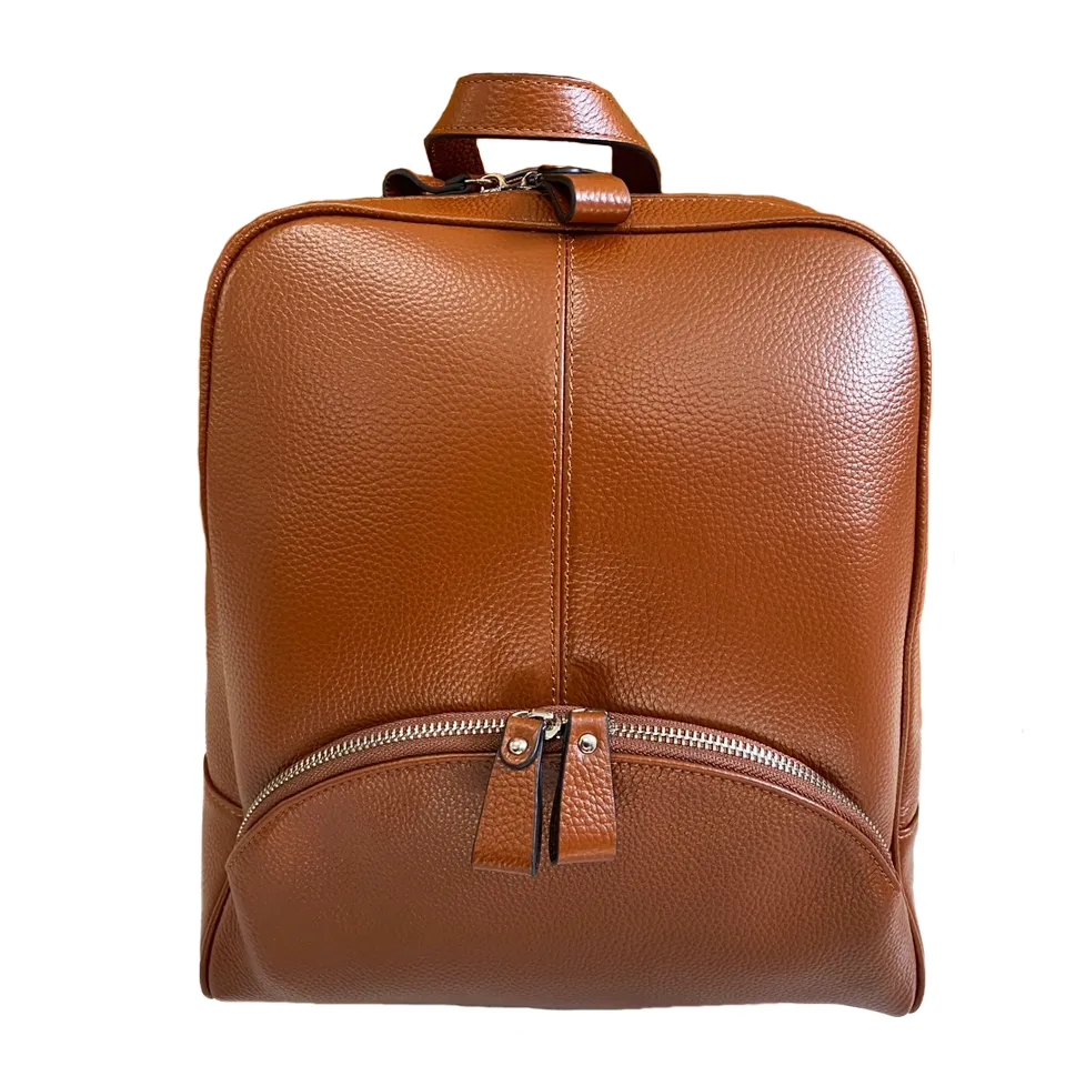 KINGSCLIFF - Navy Premium Genuine Leather Backpack