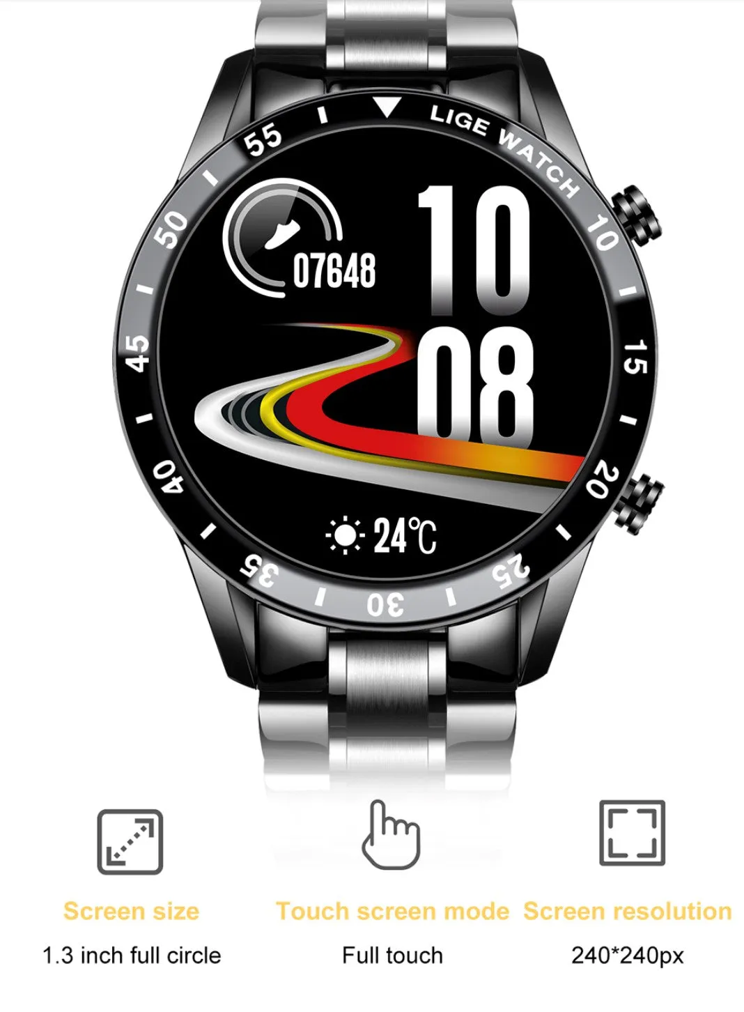 LIGE Business Professional  Men Black BW 0189
