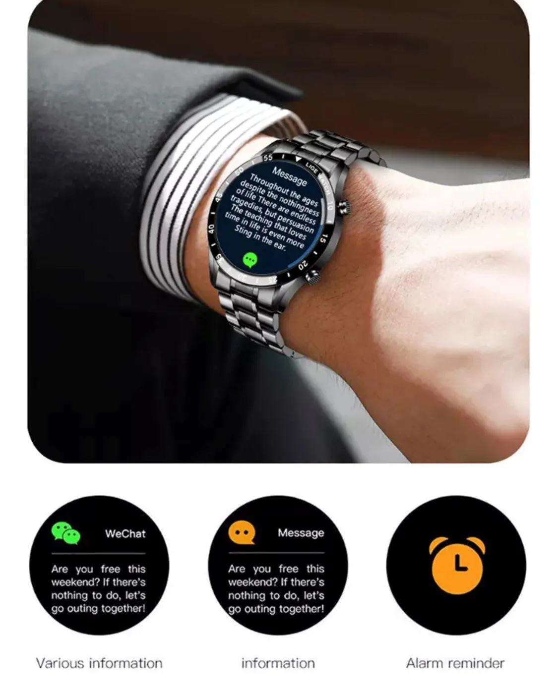 LIGE Business Professional  Men Black BW 0189