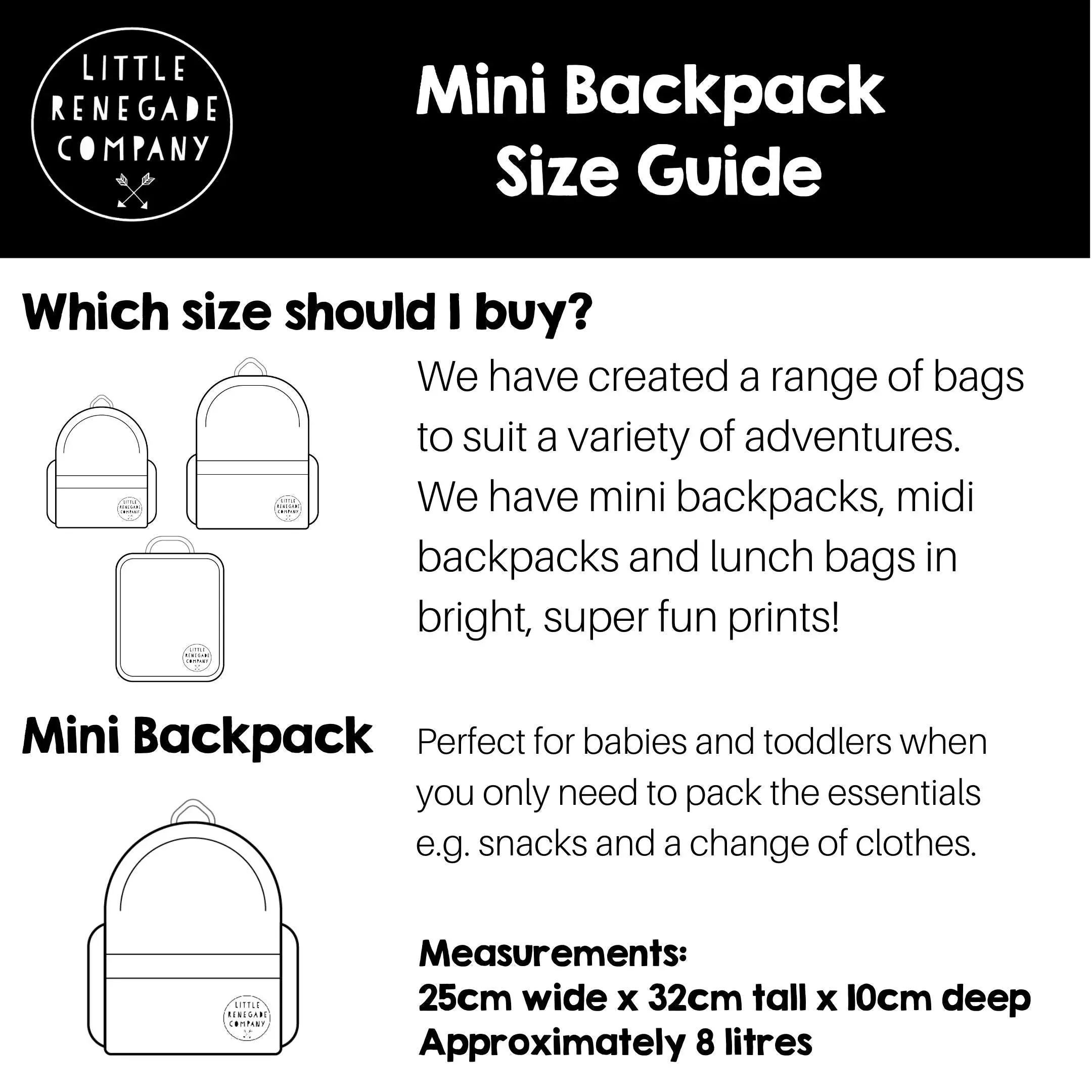 Little Renegade Company Backpack - MINI - Vegan Leather - Onyx