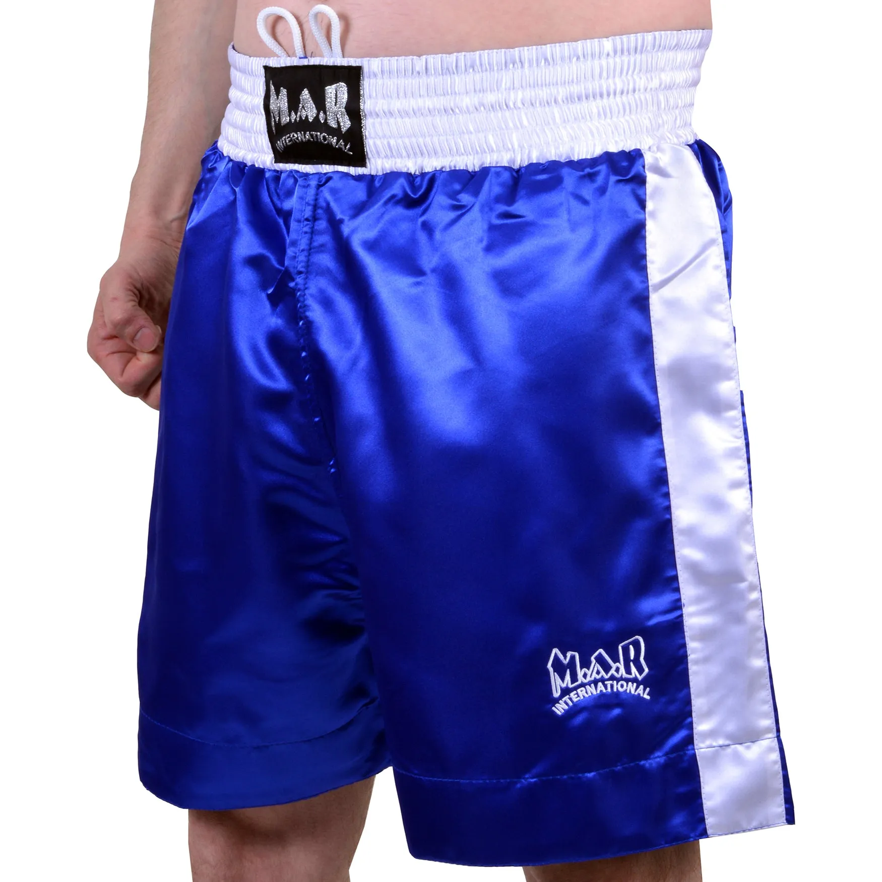 MAR-103B | Blue & White Boxing Shorts