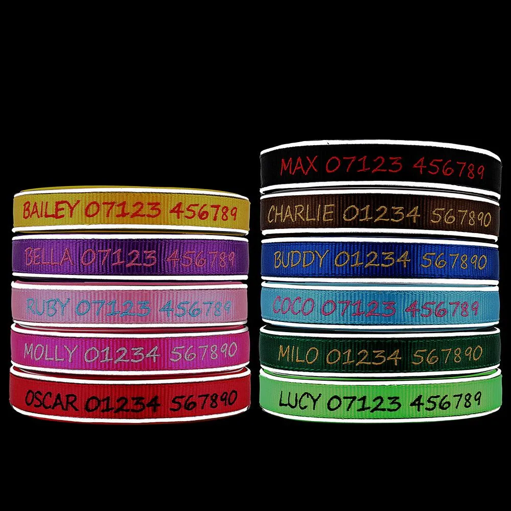 (NEW DESIGN) Super Premium - Nylon & Padded Neoprene with Safety Reflection Strips Dog Collars