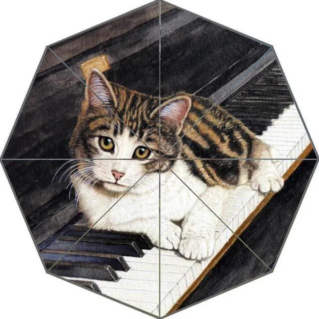 Nice Cartoon Kitten Cat Umbrella Custom Sunny and Rainy Umbrella Design Portable Fashion Stylish Useful Umbrellas Good Gift
