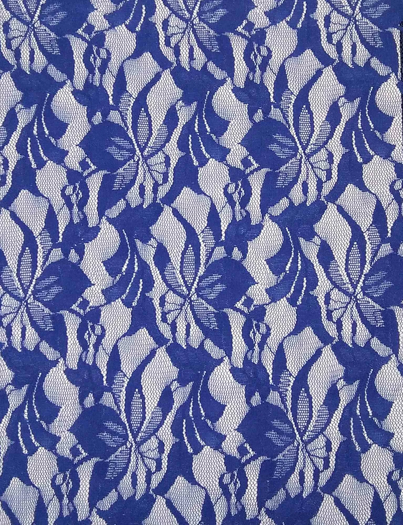NYLON STRETCHED FLORAL DSN-0275 LACE KNIT<br><h6>24D-ROYAL<br>219D-LC D#0275</h6>