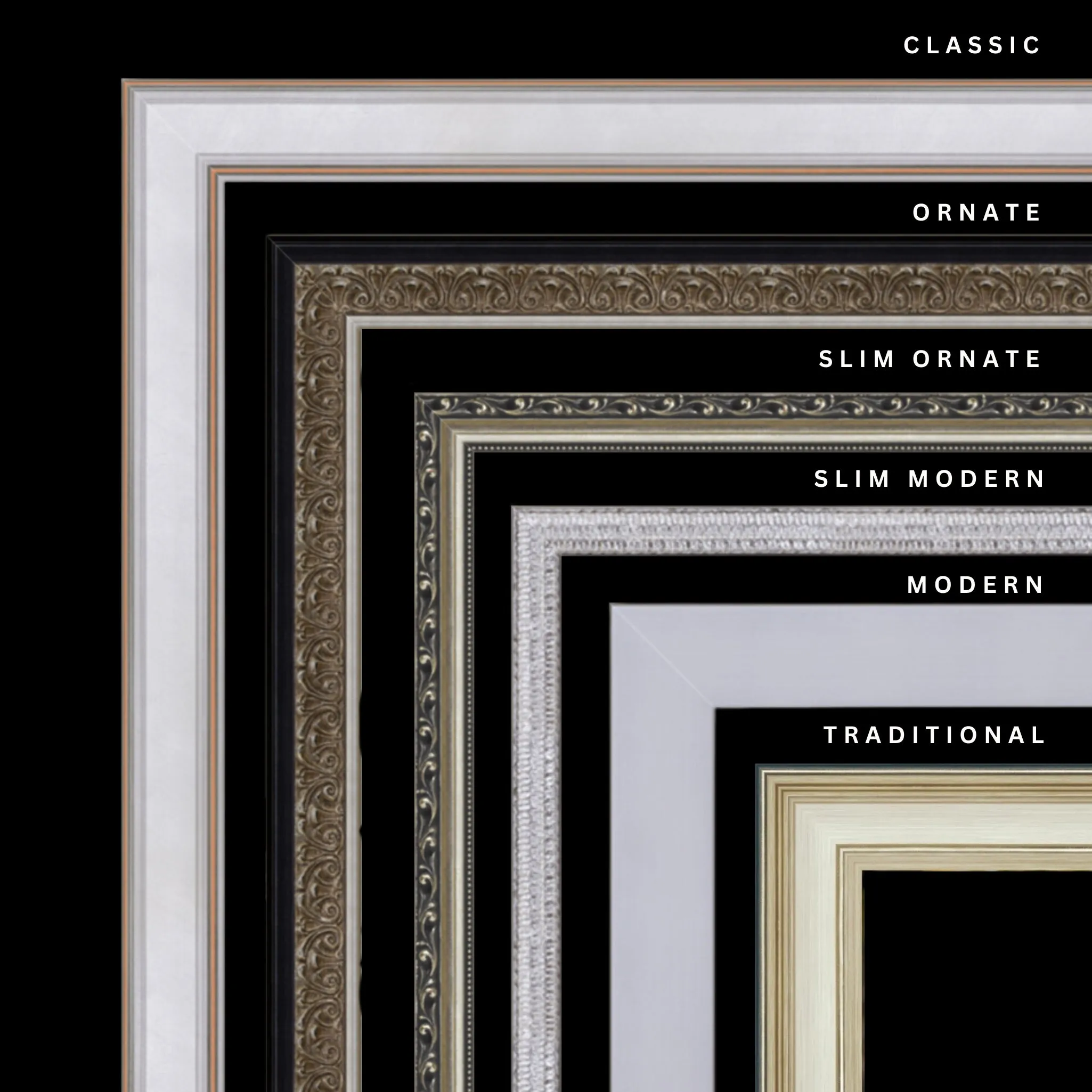 Silver 23x44 Picture Frame Ornate Traditional Classic Antique