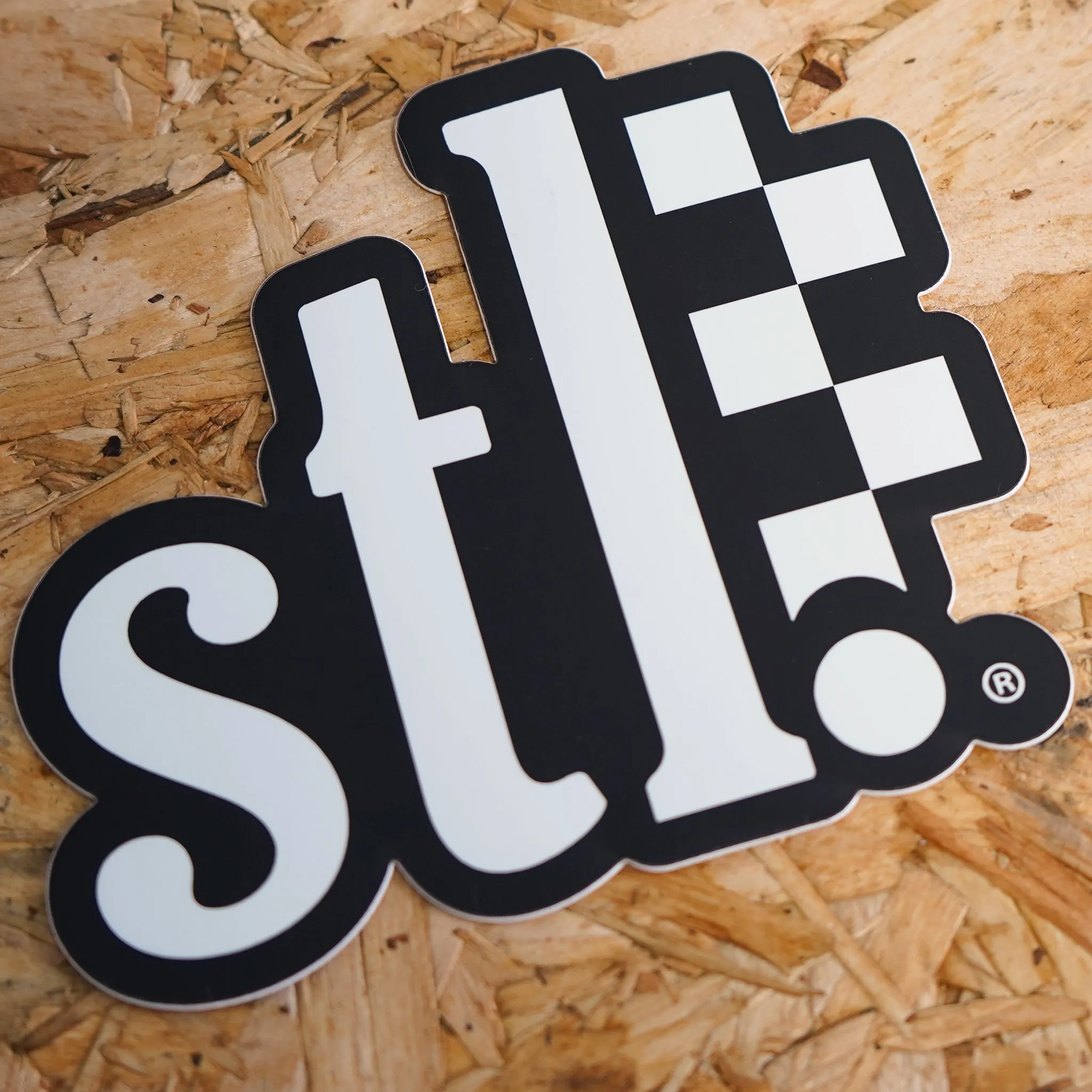 STL White/Black Slap Sticker