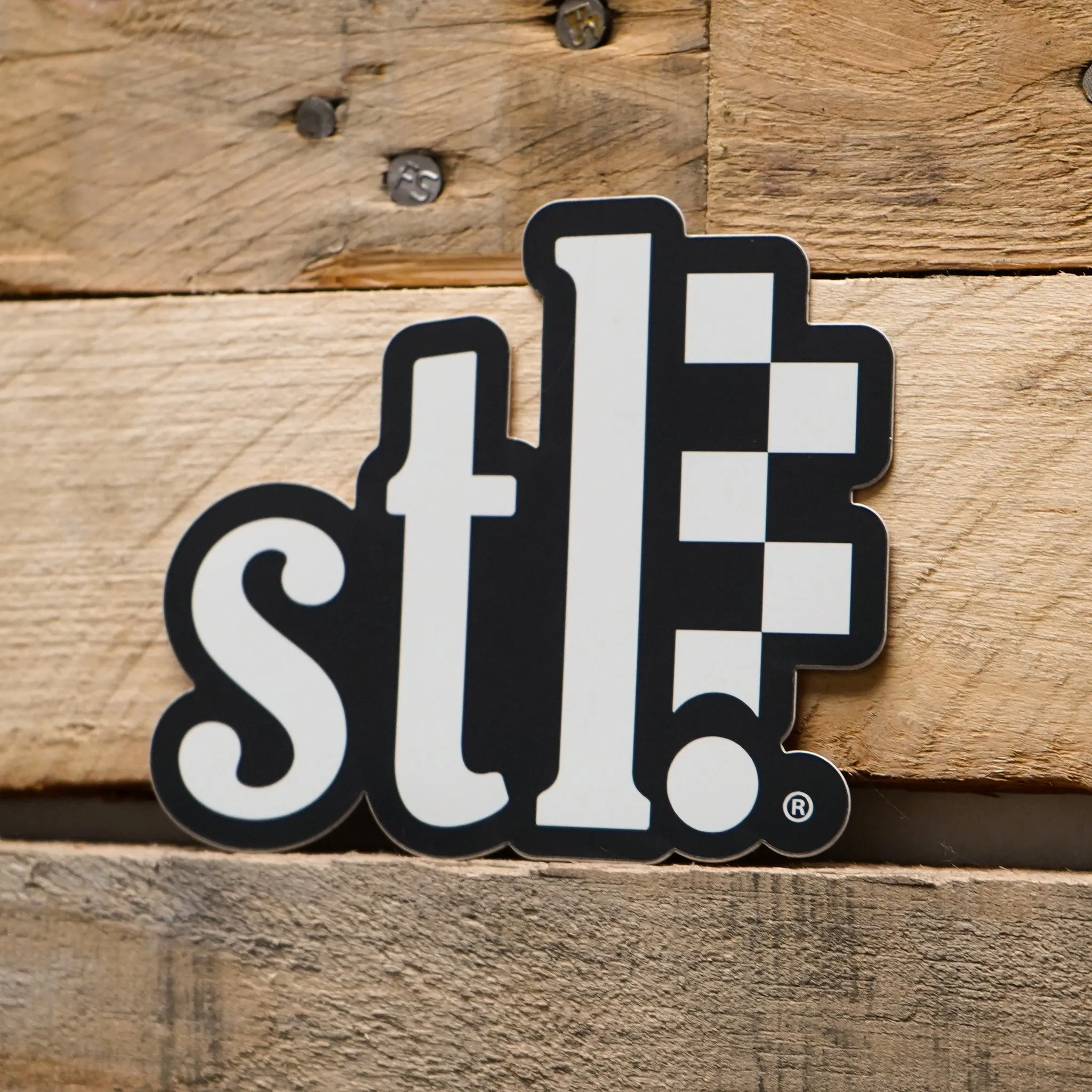 STL White/Black Slap Sticker