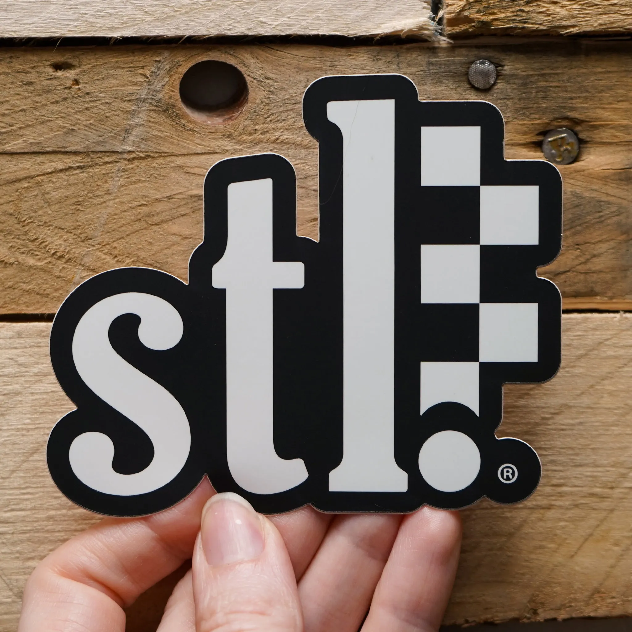 STL White/Black Slap Sticker