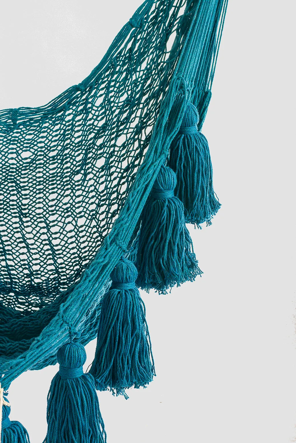 Teal Cotton Mexican Hammock swing from Mexico, "Teal Swing Chair"