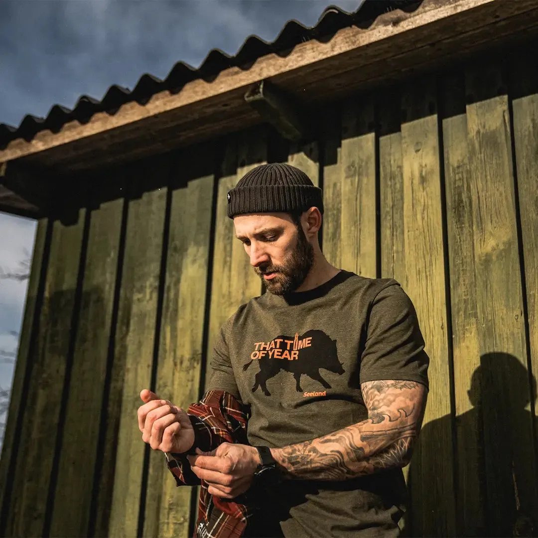 That Time T-Shirt - Pine Green Melange by Seeland