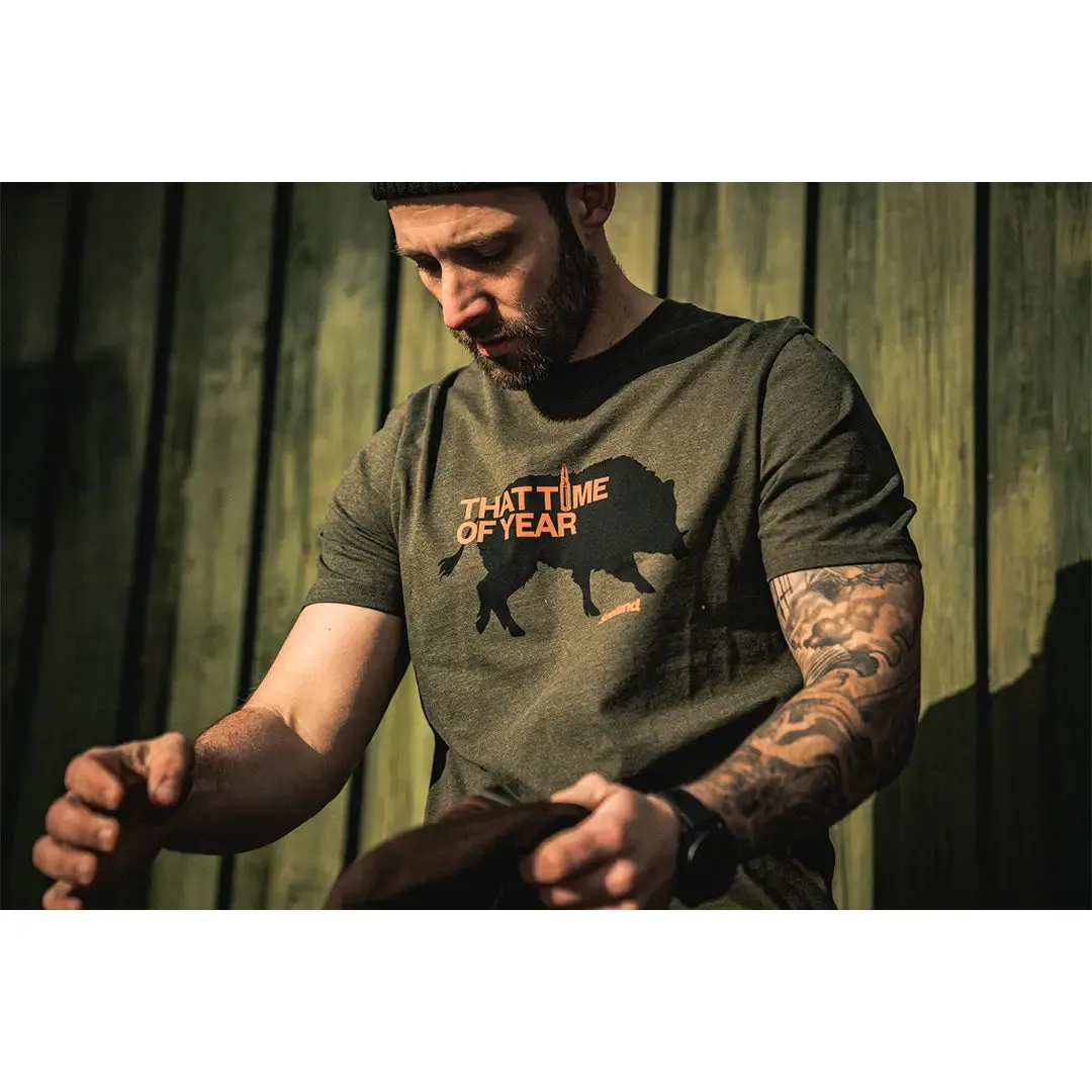 That Time T-Shirt - Pine Green Melange by Seeland