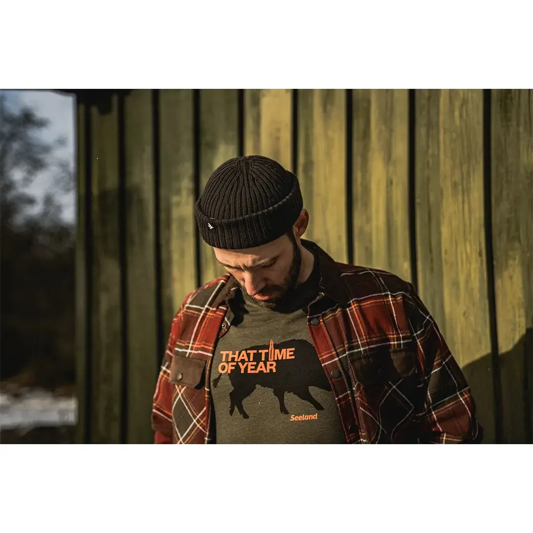 That Time T-Shirt - Pine Green Melange by Seeland